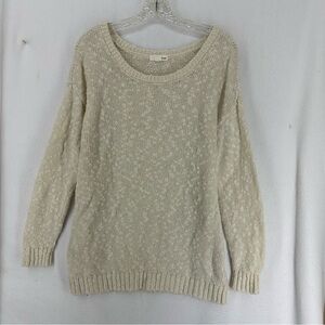 Garage Pullover Long Sleeve Knit Oversized Sweater Women’s XS Beige